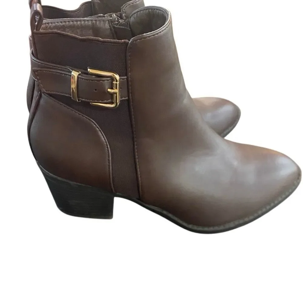 NWOT TOP MODA brown side zip boots size 9